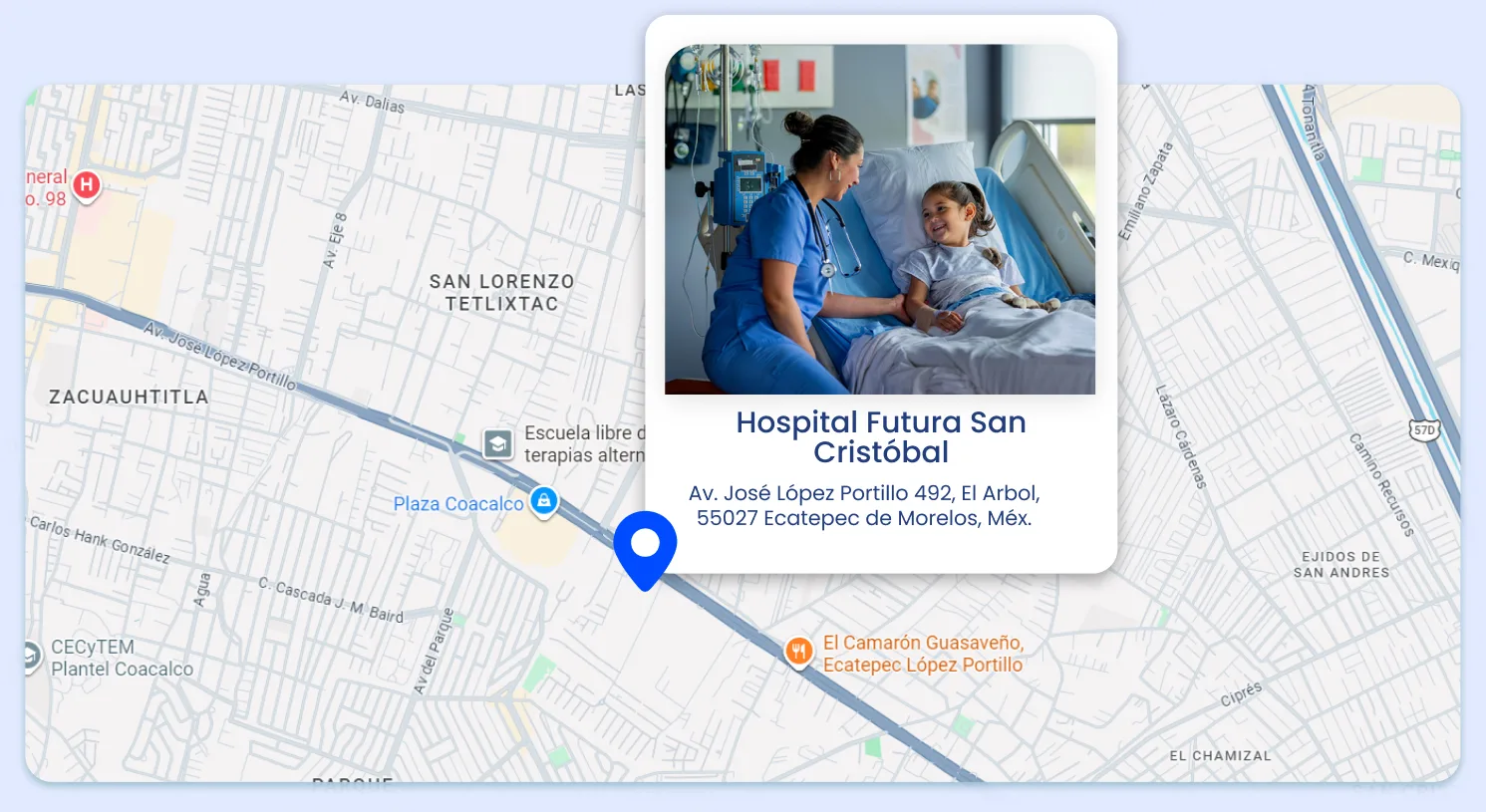 Mapa de ubicación: Av. José López Portillo 492, El Arbol, Ecatepec de Morelos